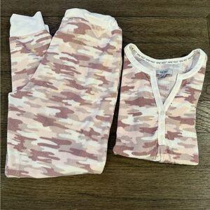 Nine West Pink and White Camo Pajama Set